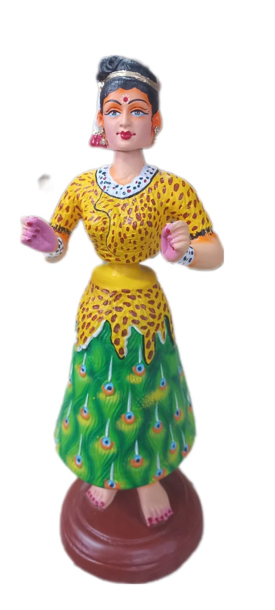 Handmade Paper Mache Mayil Dance Doll 20