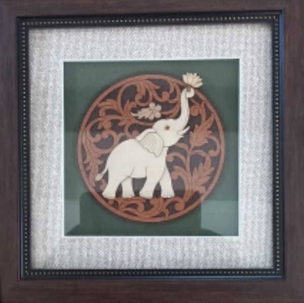 Wooden Patch Work Elephant Frame 8x8