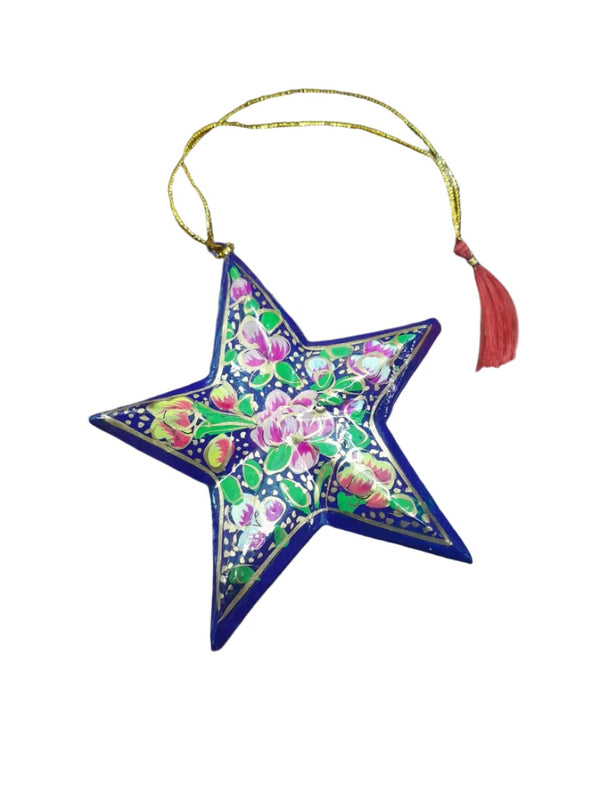 Handcrafted Paper Mache Hanging Star fot Christmas Decorations