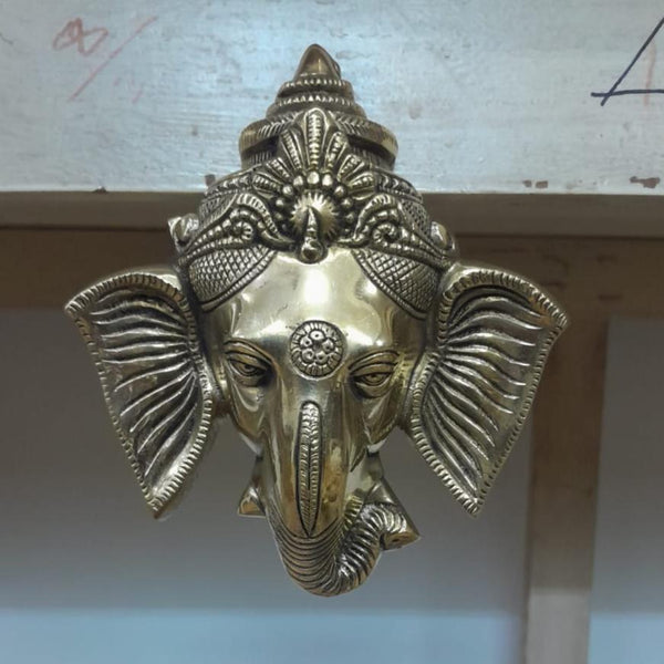 Brass Ganesh/Ganesha Head Wall Hanging Decoration