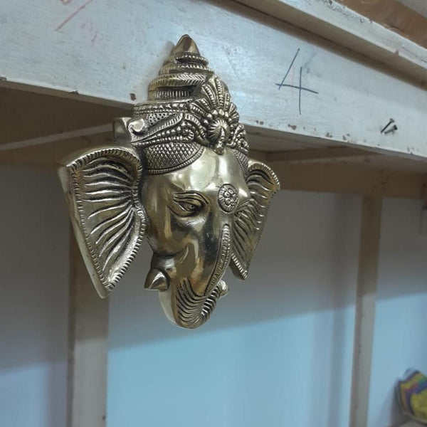 Brass Ganesh/Ganesha Head Wall Hanging Decoration