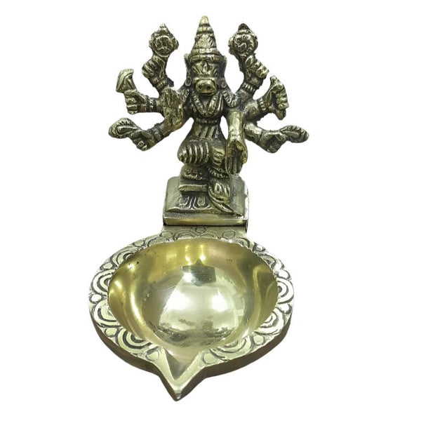 Brass Varahi Amman with Oil Lamp