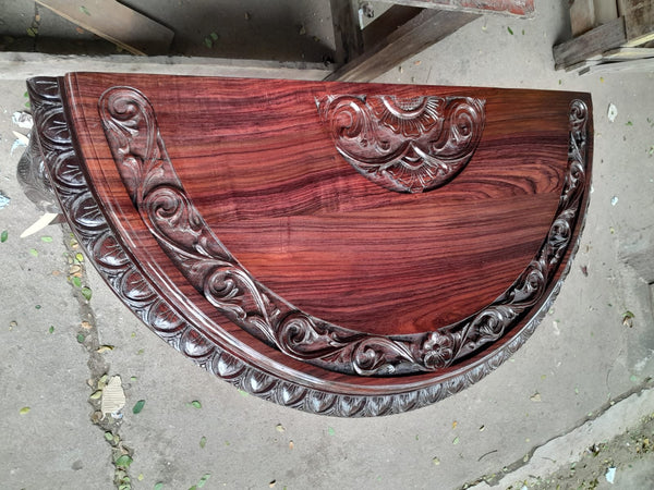 Handmade Wooden Carved Console Table with Elephant Head Legs