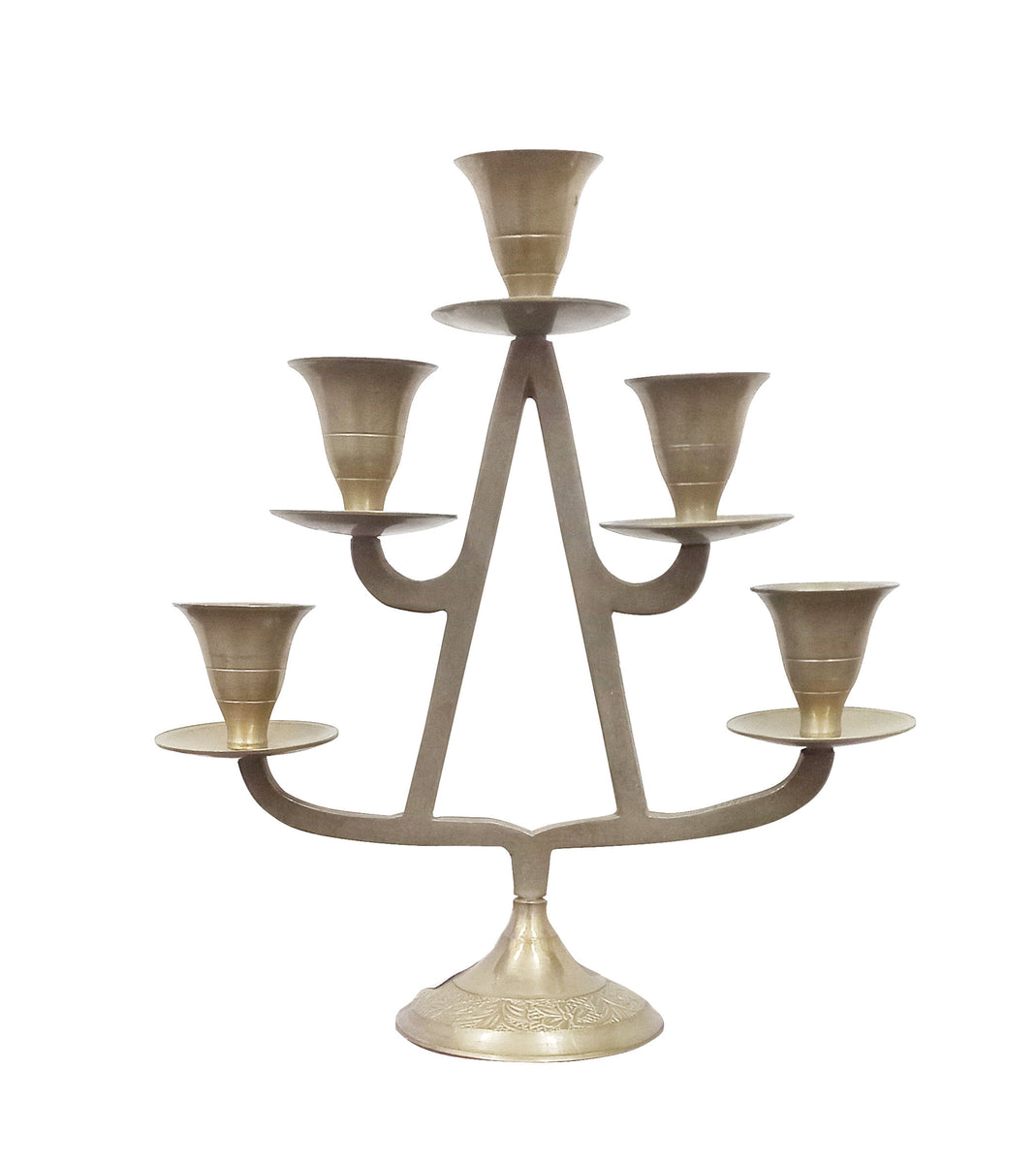 8" Brass Candle Stand with 5 Holders for Home Decor VTI HERITAGE