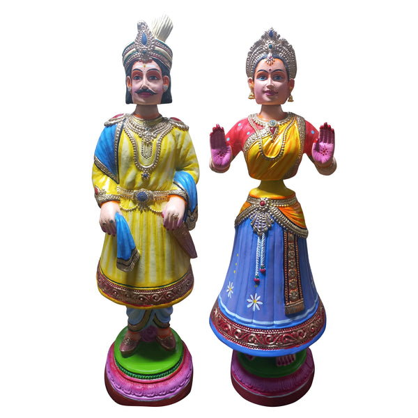 Handmade Paper Mache Raja Rani Dancing Doll Spl 40