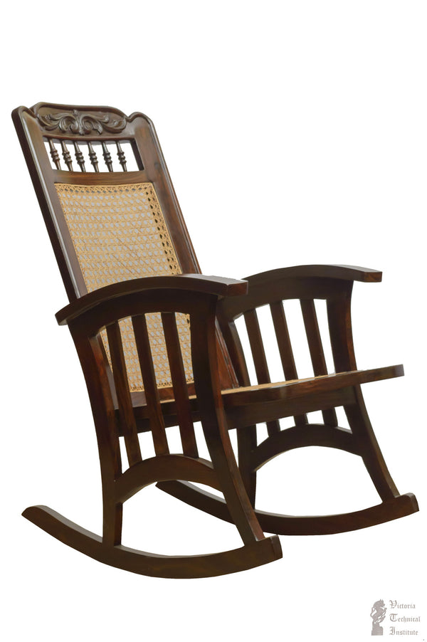 Handmade Rosewood Cane Weaving Rocking Chair