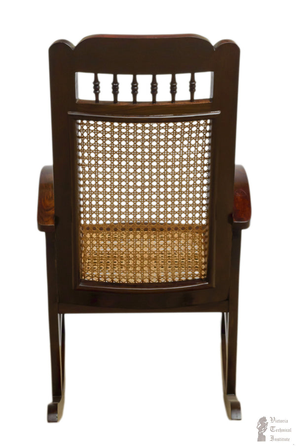 Handmade Rosewood Cane Weaving Rocking Chair