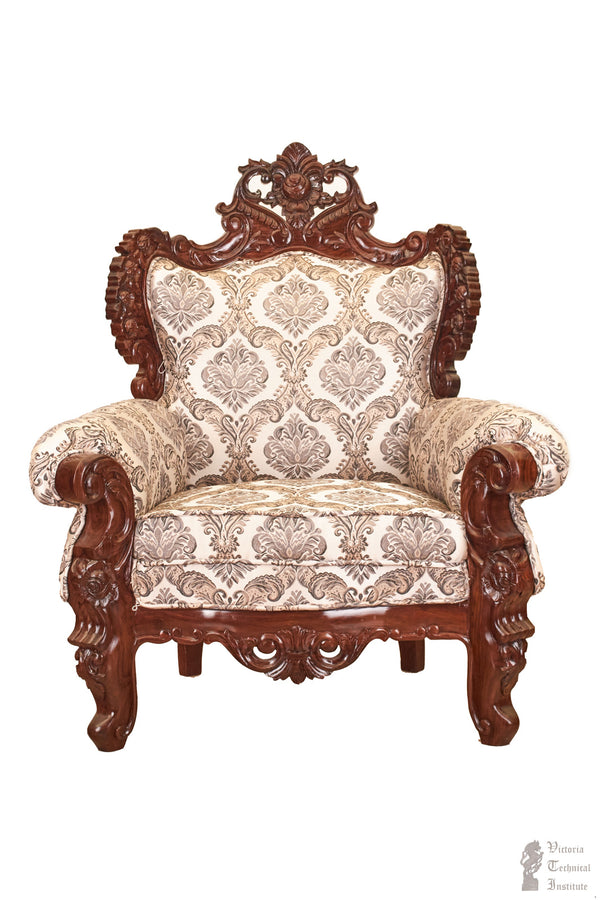 Handmade Wooden Single Seater Majestic Sofa