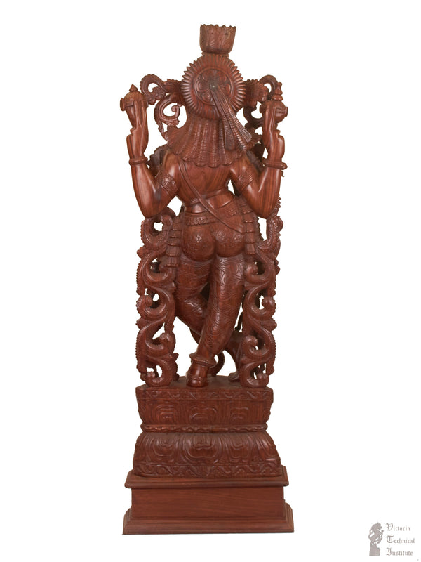 Handmade Wooden Lord Krishna Statue