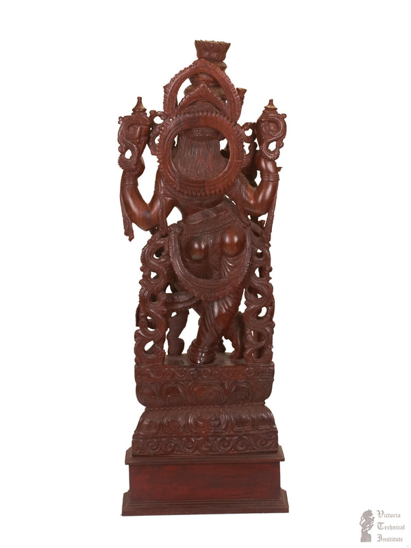 Handmade Wooden Lord Krishna Statue