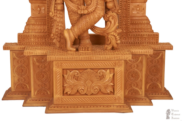 Handmade Wooden Lord Krishna Statue