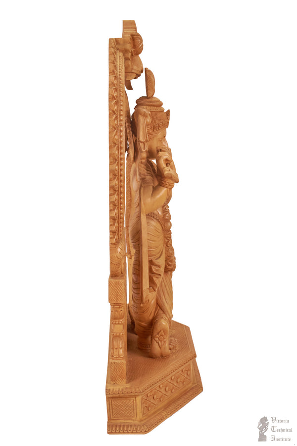 Handmade Wooden Radha Krishna Statue