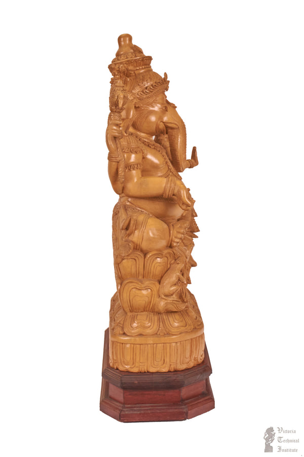 Handmade Wooden Shakthi Ganapathy Statue