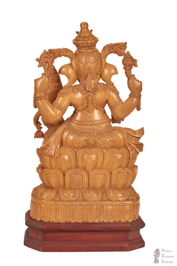 Handmade Wooden Shakthi Ganapathy Statue