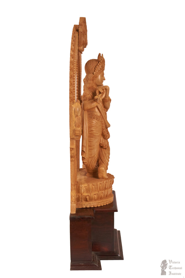 Handmade Wooden Radha Krishna Statue