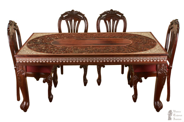 Handmade Wooden 6 Seater Dining Table Set