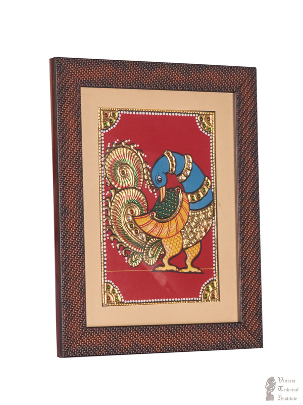 Handmade Peacock Tanjore Painting