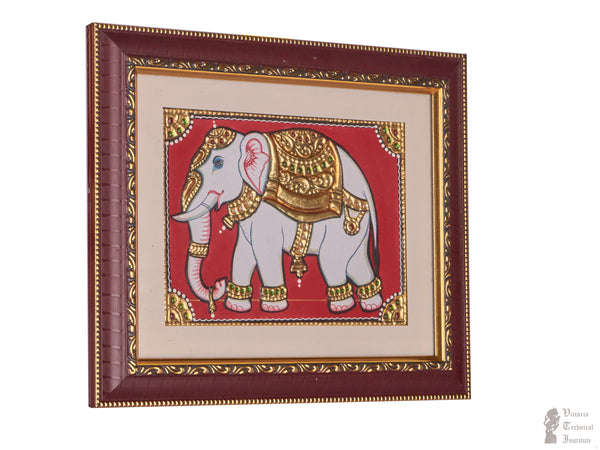 Handmade Elephant Design Tanjore Painting