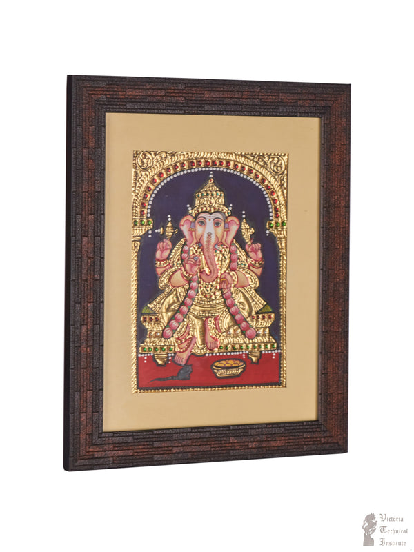 Handmade Lord Ganesha Tanjore painting