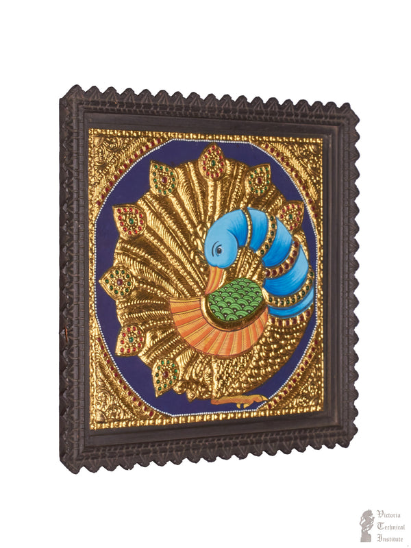 Handmade Peacock Tanjore Painting