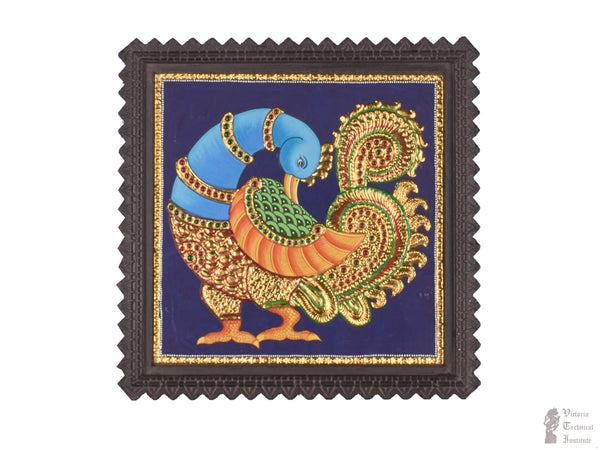 Handmade Peacock Tanjore Painting