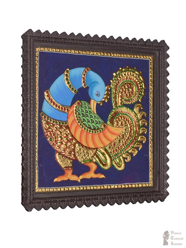 Handmade Peacock Tanjore Painting