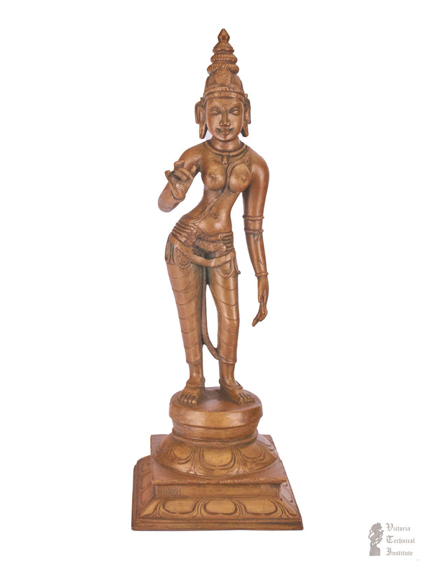 Bronze Standing Goddess Parvathi Statue