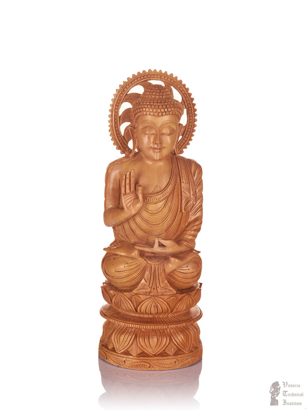 Handmade Sandal Wood Lord Buddha Statue