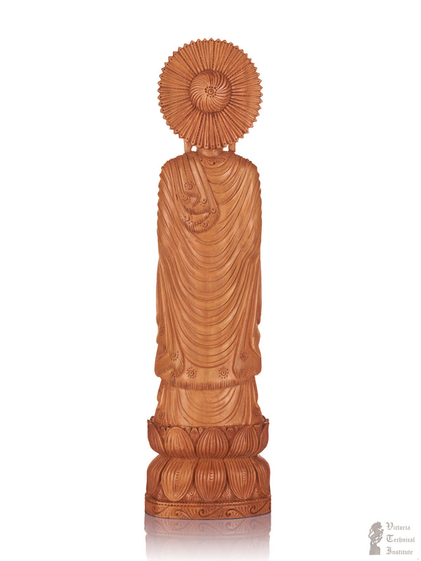 Handmade Sandal Wood Standing Buddha Statue