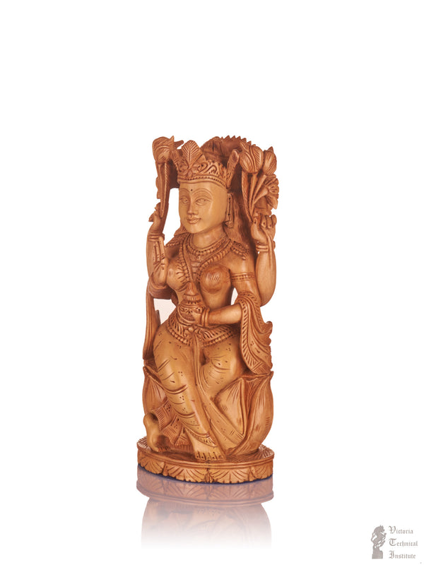 Handmade Sandal Wood Sitting Lakshmi