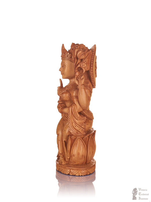 Handmade Sandal Wood Sitting Lakshmi