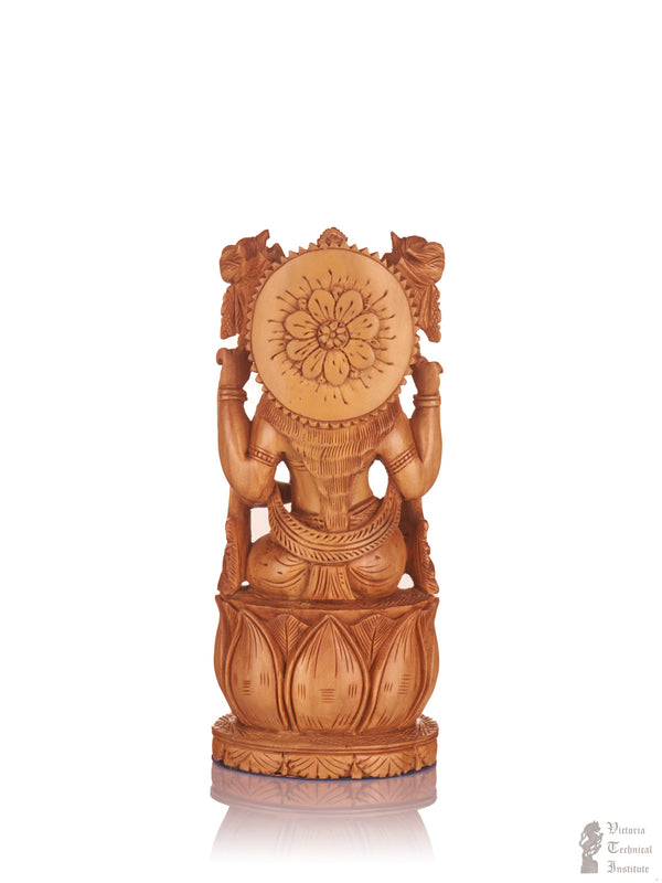 Handmade Sandal Wood Sitting Lakshmi