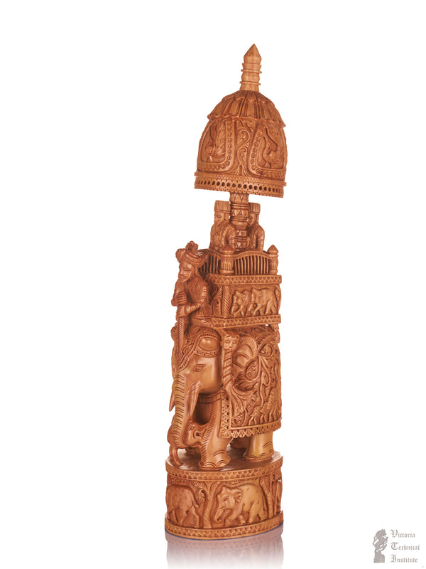 Handmade Sandal Wood Carving Ambari Elephant