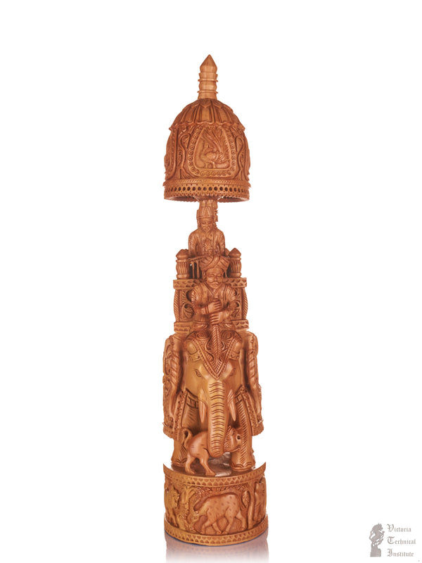 Handmade Sandal Wood Carving Ambari Elephant