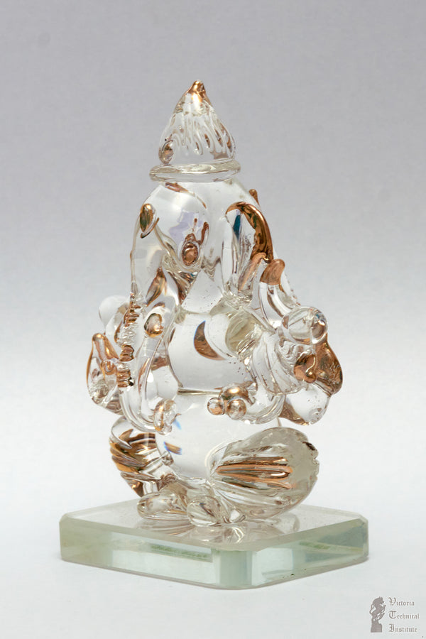 Glass Ganesha with Double Sided Face - Car Dashboard Showpiece