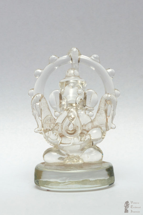 Glass Lord Ganesha Statue - Car Dashboard Showpiece
