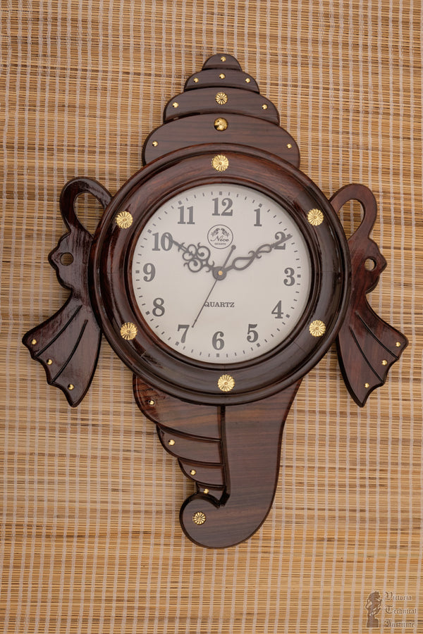 Handmade Rosewood Shangu Design Wall Clock