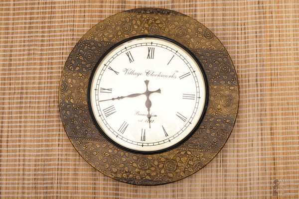 Handcrafted Wooden Vintage Wall Clock