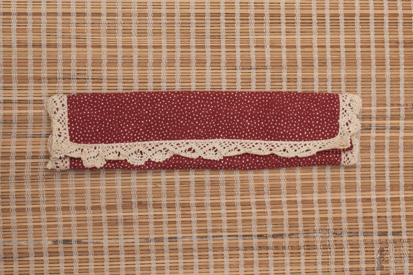 Cotton Fridge Handle Cover with Lace Work