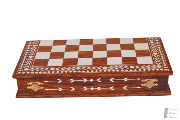 Handmade Wooden Inlaid Chess Board Set