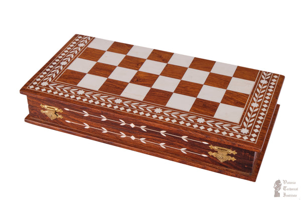 Handmade Wooden Inlaid Chess Board Set