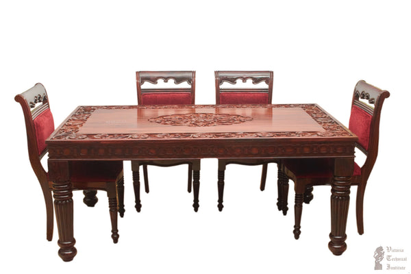 Handmade Wooden Six Seater Dining Table Set