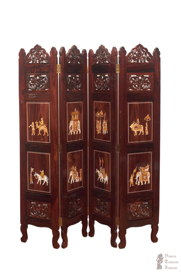 Handmade Wooden Inlaid Screen/Partitions/Room Divider