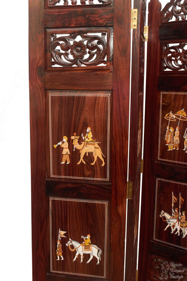 Handmade Wooden Inlaid Screen/Partitions/Room Divider