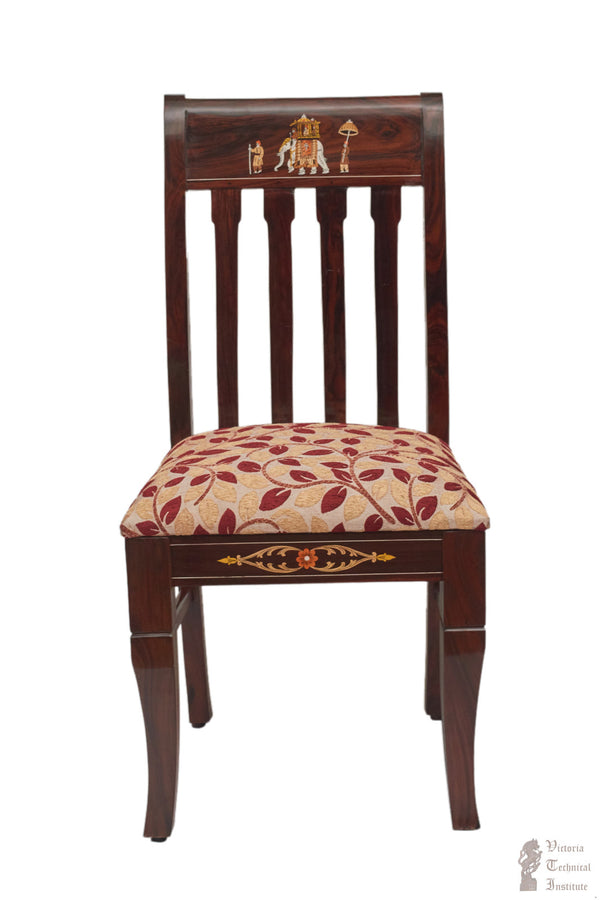 Handmade Rose Wood Inlay Work 8 Seater Dining Table Set