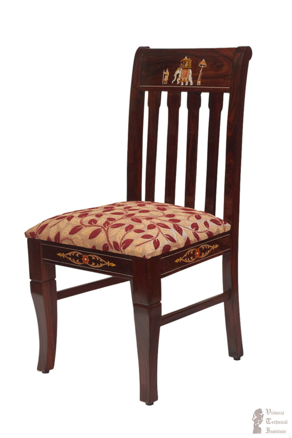 Handmade Rose Wood Inlay Work 8 Seater Dining Table Set