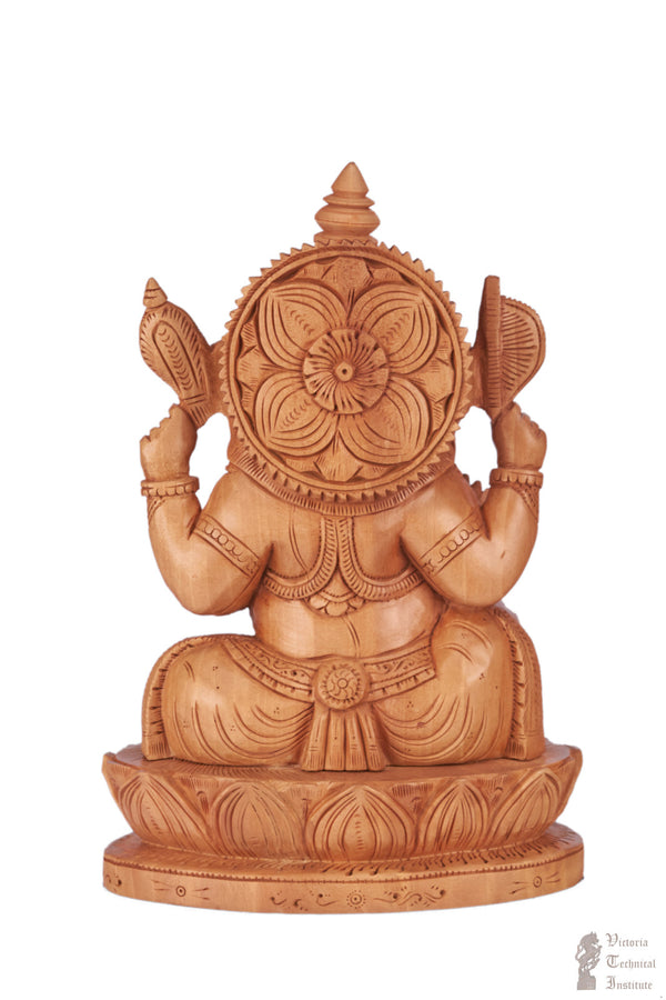 Handmade Wooden Carved Ganesha Statue