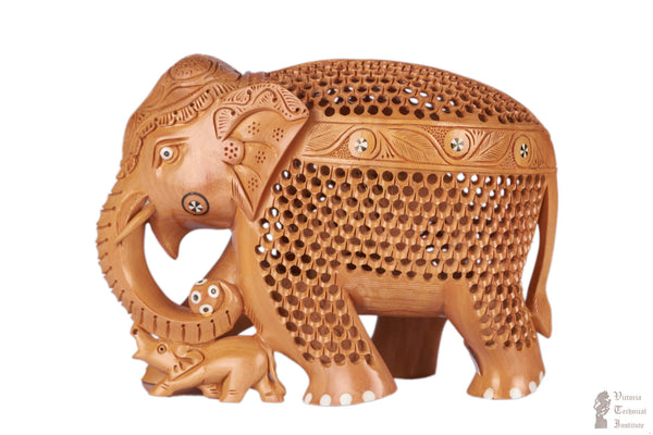 Handmade Wooden Jali Work Elephant – VTI HERITAGE