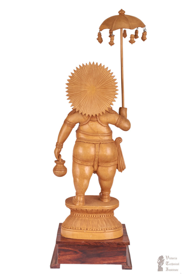 Handmade Wooden Umbrella Ganesh Statue