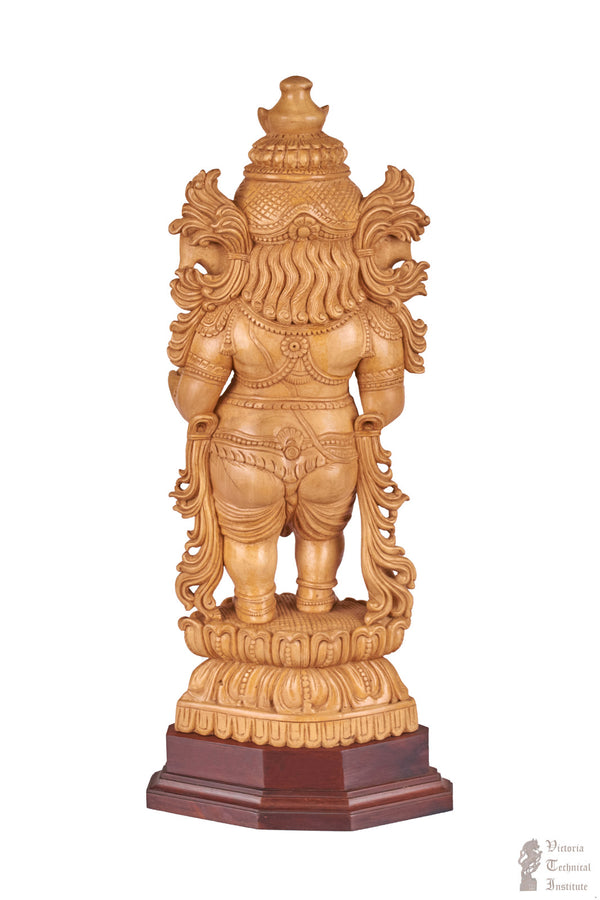 Handmade Wooden Standing Ganesha Statue
